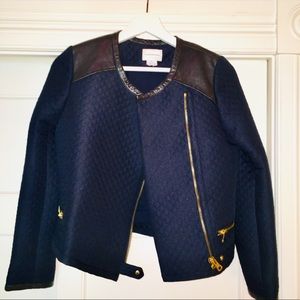 Club Monaco Kaylan Navy Moto Jacket